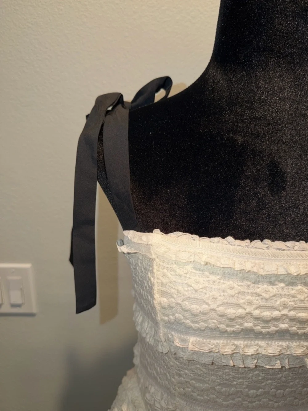 More To Come Revolve White Lace Tie-Shoulder Sundress